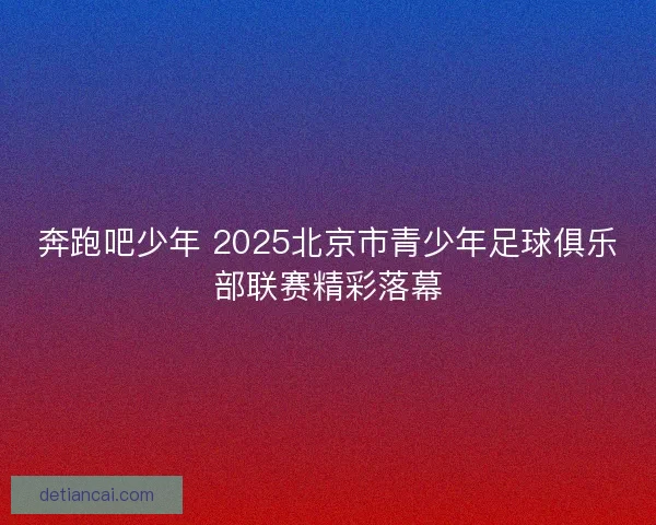 奔跑吧少年 2025北京市青少年足球俱乐部联赛精彩落幕